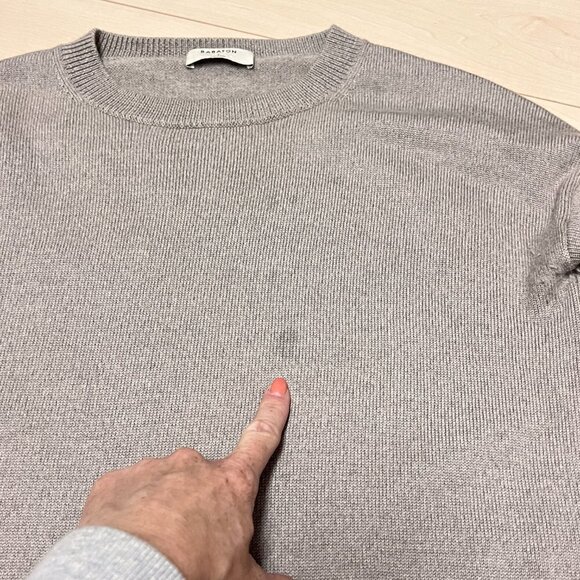 Babaton Aritzia Jacobs Lightweight Wool Sweater Oatmeal Sz S - Picture 4 of 11